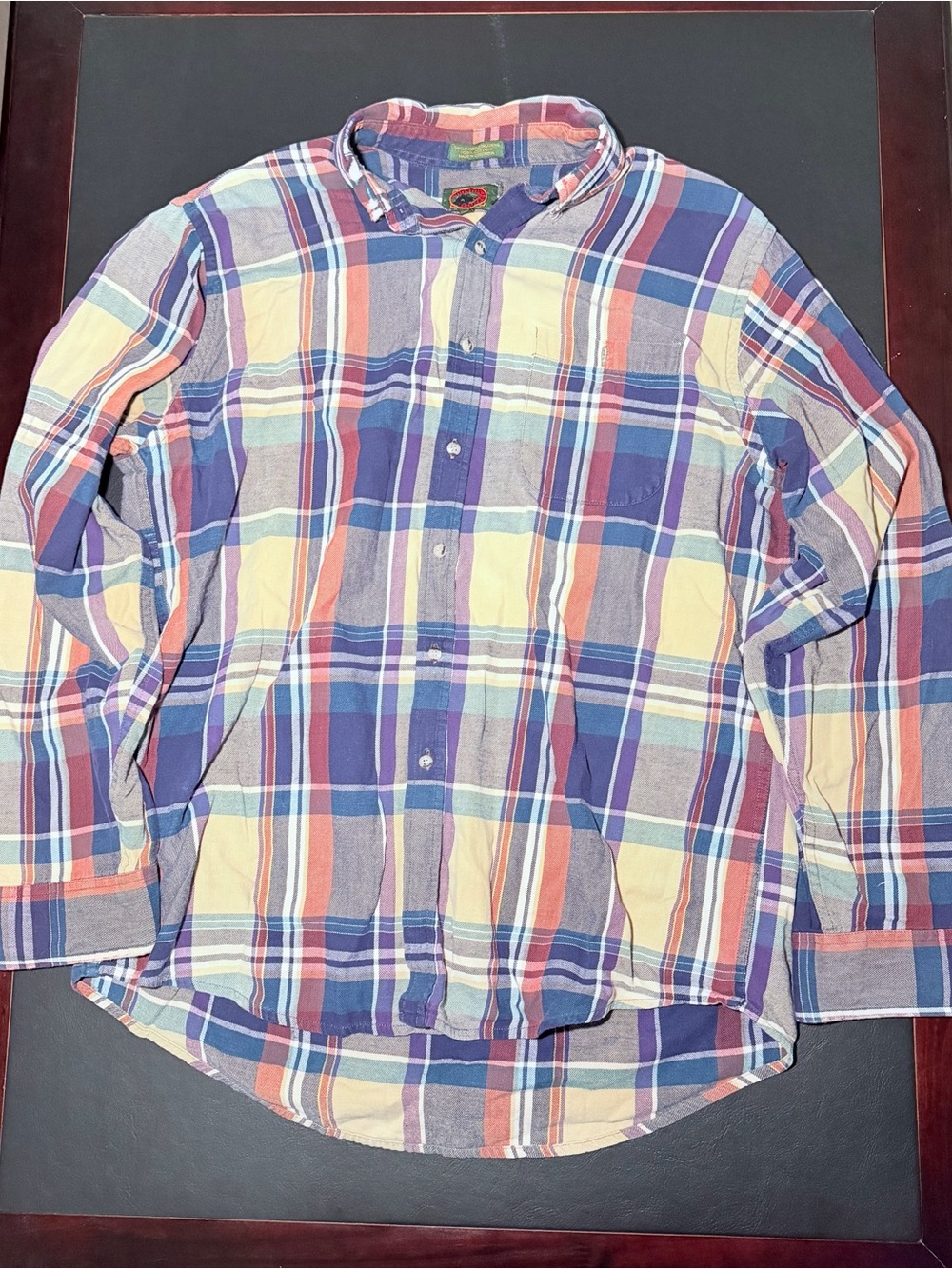 Boston Traders Vintage Multi-Color Plaid Long Sleeve Button Down Shirt Size L